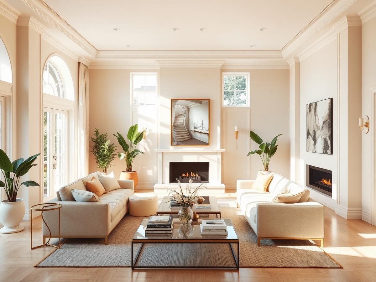 Bright, elegant living room in the recovery home